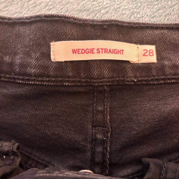 Levi's Wedgie Straight Black Jeans Size 28 - Picture 11 of 11